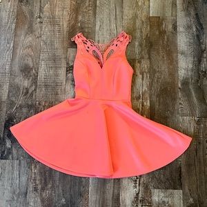 Coral color skater dress